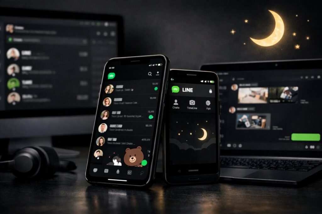 LINEの背景を黒にする方法|ダークモード設定と解除手順【iPhone/Android/PC】