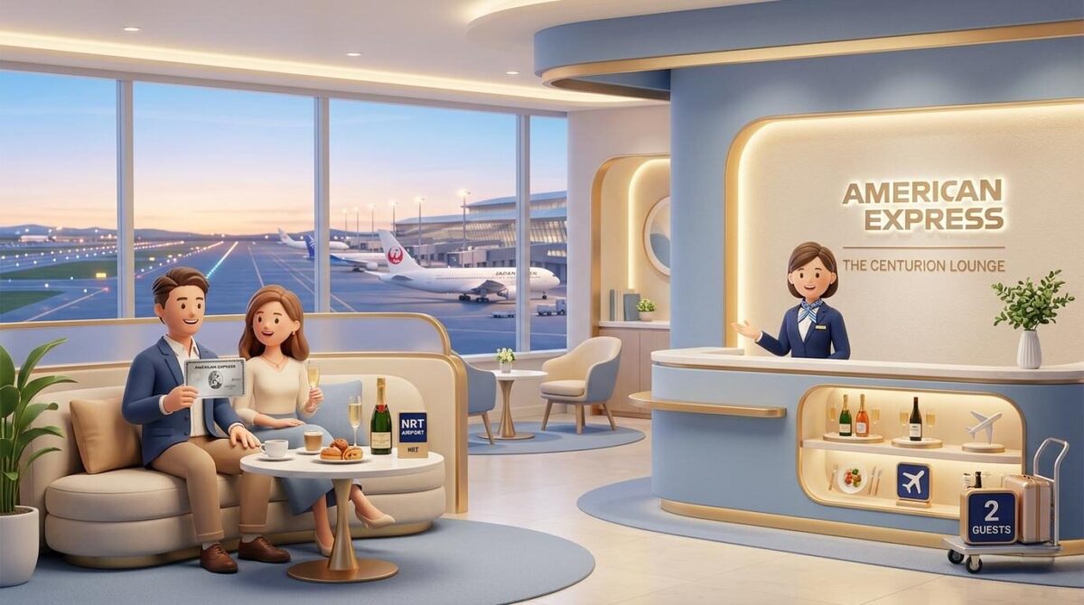 成田空港でアメックスのラウンジを利用する方法!同伴者無料の条件や豪華特典も徹底解説