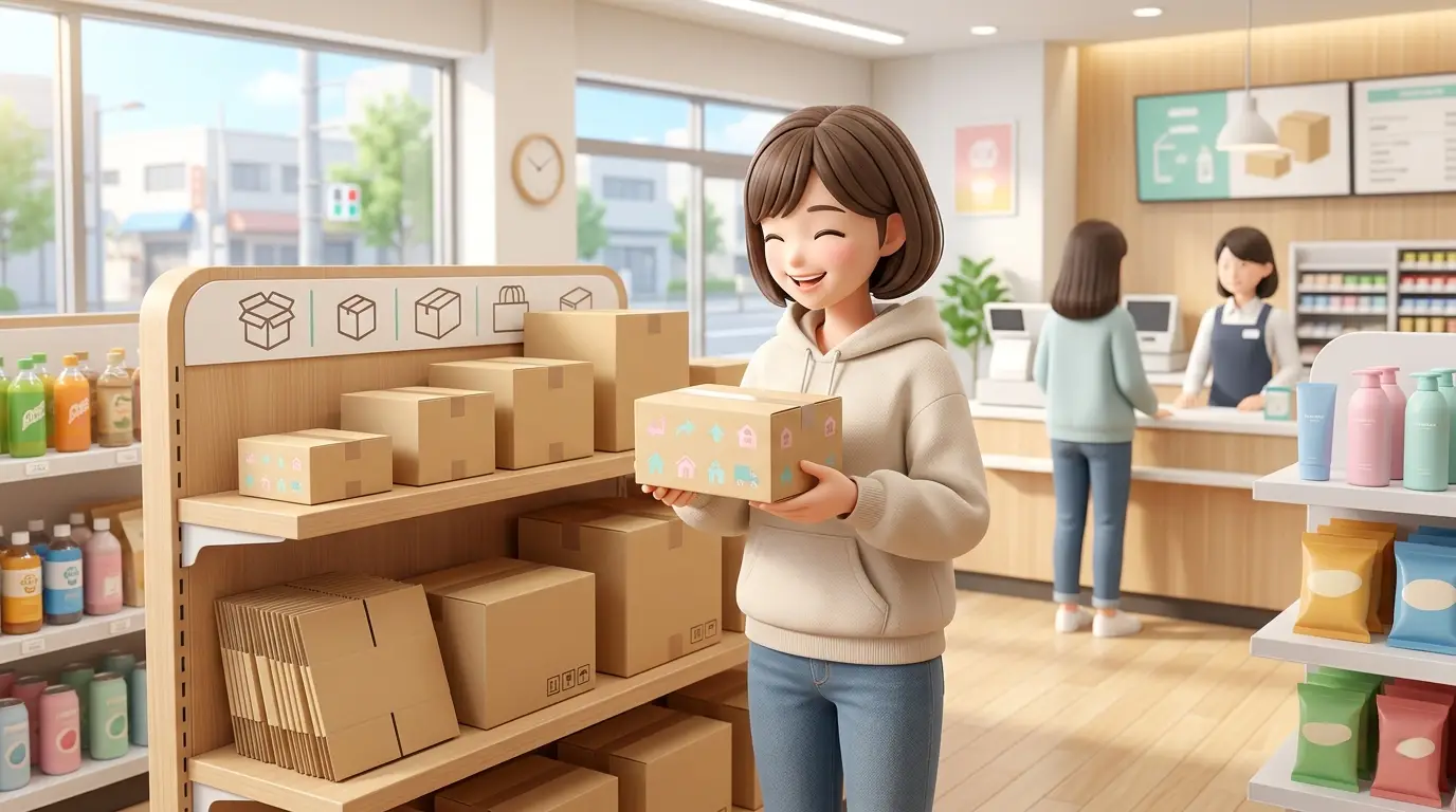 【2026年最新】コンビニで段ボールは買える？値段・サイズ・売り場と見つからない時の対処法を徹底解説