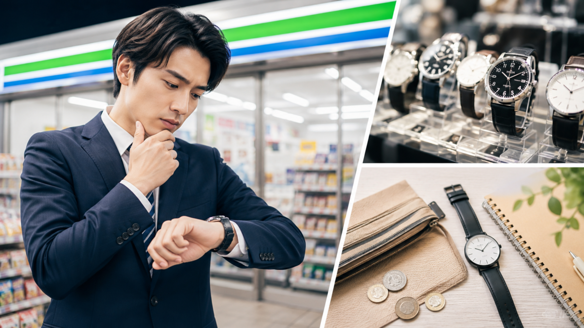 コンビニで腕時計は買える?値段やファミマ最新情報・100均など緊急時の購入先まとめ